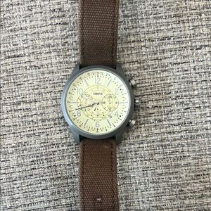 Versus by Versace Brown Strap Watch with Cream Dial